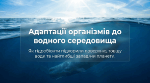 14. Адаптації організмів до умов водного середовища мешкання