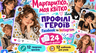 🌼 «Маргаритко, моя квітко»: профілі героїв у Facebook та Instagram та шаблони профілів для заповнювання учнями