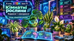 6 клас STEM Урок 11 Кімнатні рослини. Корисні і некорисні. Атлас кімнатних рослин