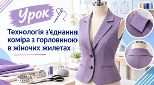 Технологія з’єднання коміра з горловиною в жіночих жилетах