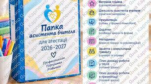 Папка для атестації асистента вчителя 2026-2027 рік