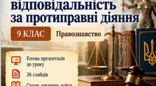 Презентація «Юридична відповідальність за протиправні діяння» | 9 клас | Правознавство | НУШ