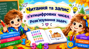 Урок 33 Читання та запис п’ятицифрових чисел. Розв’язування задач.
