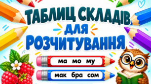 Таблиці складів для розчитування. Відкриті й закриті склади та  слова.
