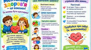 Тематичний буклет для учнів 2–4 класів, присвячений МЕНТАЛЬНОМУ ЗДОРОВ'Ю