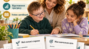 Портфоліо учня з ООП — 16 сторінок А4: інтереси, сильні сторони, навчальні цілі, приклади робіт, відстеження прогресу та успіхи з англійської