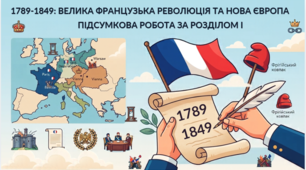 Підсумкова робота за Розділом 1.   Велика Французька революція та народження  нової Європи (1789–1849 рр.) 