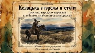 Народний переказ "Козацька сторожа в степу" ( презентація )
