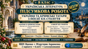 8 клас. Підсумкова (діагностична) робота з укр. л-ри "Література козацької України"; МНП Яценко; підр. Авраменка; 2 варіанти; БЕЗ ГР!!!