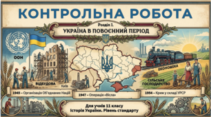 Контрольна робота за Розділом І "Україна в повоєнний період (1945–1953 рр.)"