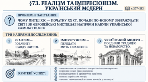 9 клас НУШ Презентація + робочий аркуш + робочий аркуш для ооп + опорний аркуш § 73 РЕАЛІЗМ ТА ІМПРЕСІОНІЗМ.  УКРАЇНСЬКИЙ МОДЕРН