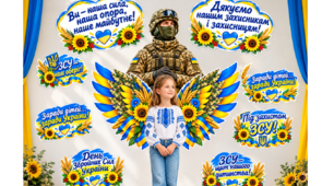 якісне та широкоформатне ОФОРМЛЕННЯ ДО ДНЯ ЗБРОЙНИХ СИЛ УКРАЇНИ /Патріотична фотозона для школи, класу та актової зали