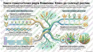 Робочий аркуш: Значення для планування селекційної роботи вчення М. І. Вавилова про центри різноманітності та походження культурних рослин, закону гомологічних рядів спадкової мінливості.