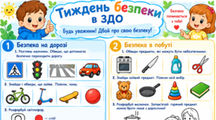 Комплект  карток «Тиждень безпеки в ЗДО»
