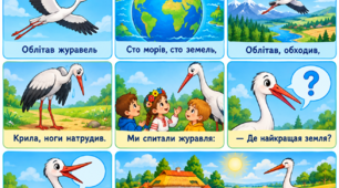 Платон Воронько. Мнемотаблиця до вірша "Облітав журавель"