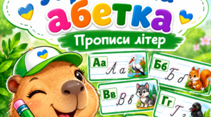 Навчальний комплект з української мови для 1 класу «Барвисте навчання з Капібарою. Українська абетка. Прописи літер»