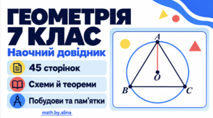 Геометрія 7 клас. Наочний довідник: теорія, схеми, побудови та пам’ятки