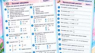 Алгебра 9 клас. Тестові завдання та математичні диктанти, до кожного параграфа підручника О.С. Істер, Д.О. Істера
