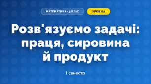 Розв'язуємо задачі: праця, сировина й продукт (3 клас, Математика, Скворцова)