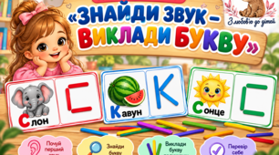 ДИДАКТИЧНА ГРА«ЗНАЙДИ ЗВУК — ВИКЛАДИ БУКВУ»