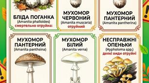Інформаційний постер «Отруйні гриби» (12 частин)