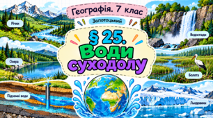 Води суходолу. Презентація, інфографіка, робочий аркуш