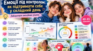 «Емоції під контролем: як підтримати себе у складний день» Інтерактивна виховна година | 7–11 класи | 40–45 хвилин