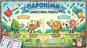 Самостійна робота "Пароніми" у 2-ох варіантах з відповідями