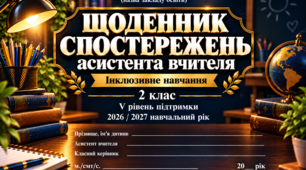 ЩОДЕННИК СПОСТЕРЕЖЕНЬ асистента вчителя 2 клас V рівень - НЕМОВЛЕННЄВА