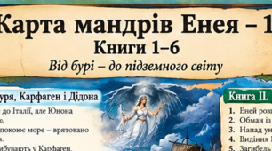 Плани-карти  мандрів Енея  (поема Вергілія  "Енеїда"). Дідактичний матеріал.  8 клас НУШ