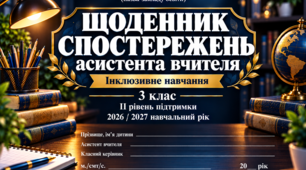 ЩОДЕННИК СПОСТЕРЕЖЕНЬ асистента вчителя 3 клас 2 рівень