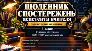 ЩОДЕННИК СПОСТЕРЕЖЕНЬ асистента вчителя 4 клас 5 рівень - НЕМОВЛЕННЄВА
