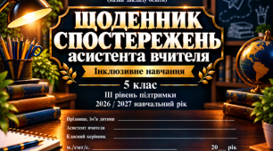 ЩОДЕННИК СПОСТЕРЕЖЕНЬ асистента вчителя 5 клас 3 рівень