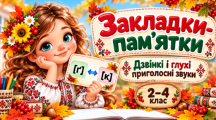 🍂Закладки-пам’ятки «Дзвінкі та глухі приголосні звуки»