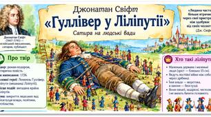 Інфокартки до вивчення твору Дж.Свіфта "Мандри Гуллівера"