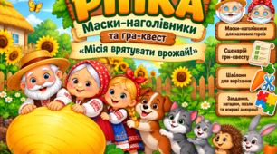 Маски-наголівники до української народної казки «Ріпка» + інтерактивна гра-квест «Ріпка: місія врятувати врожай!»