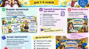 Комплект до Дня української писемності та мови «Таємниці мови та писемності» | Презентація, виховна година, сценарій для вчителя, відео, банер-фотозона, 1–4 класи
