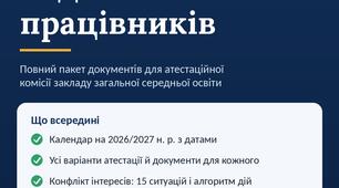 Атестація педагогів 2026/2027: повний пакет документів для комісії ЗЗСО (за Положенням, наказ МОН № 805, редакція від 24.04.2026)