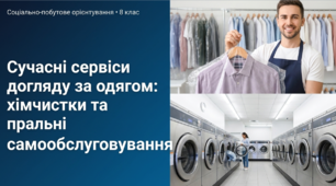 Презентація "Сучасні сервіси догляду за одягом: хімчистки та пральні самообслуговування". СПО. 8 клас
