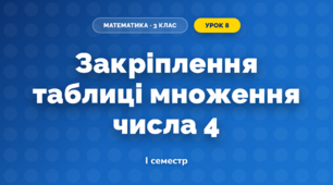 Закріплення таблиці множення числа 4 (3 клас, Математика, Козак)
