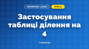 Застосування таблиці ділення на 4 (3 клас, Математика, Козак)
