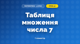 Таблиця множення числа 7 (3 клас, Математика, Козак)