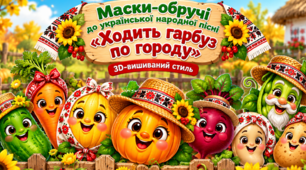 🎃Маски-обручі до української народної пісні «Ходить гарбуз по городу».