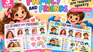 Дидактичний матеріал з англійської мови для 3 класу «Family and Friends» — шаблони для творчого проєкту