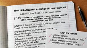 ТЕМАТИЧНА ПІДСУМКОВА ДІАГНОСТУВАЛЬНА РОБОТА № 2 Складносурядне речення § 7–11: особливості складного й складносурядного речення; кома, крапка з комою та тире між частинами складносурядного речення