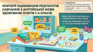 Критерії оцінювання результатів навчання з англійської мови для учнів 1–4 класів (за новим Наказом МОН № 722)