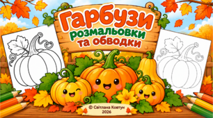 Розмальовки та обводки «Гарбузи»