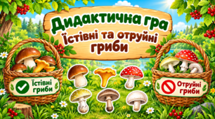 🍄 Дидактична гра «Їстівні та отруйні гриби»