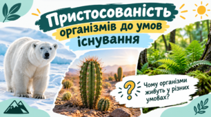 Пристосованість. Чинники середовища та пристосування організмів до умов існування (тварин, рослин і людини). 5 клас НУШ, Довкілля.