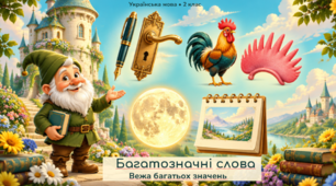 Конспект "Багатозначні слова. Пояснюю значення багатозначних слів. Складаю речення." 2 клас